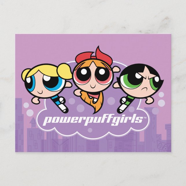 Postal De Invitación Logo del equipo de Chicas Powerpuff (Anverso)