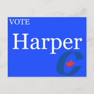 Postal De Invitación Logo del Fiesta conservador Vote Harper