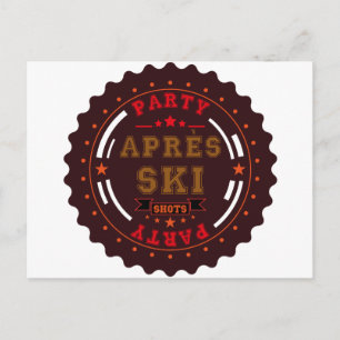 Postal De Invitación Logo del Fiesta de esquí Apres