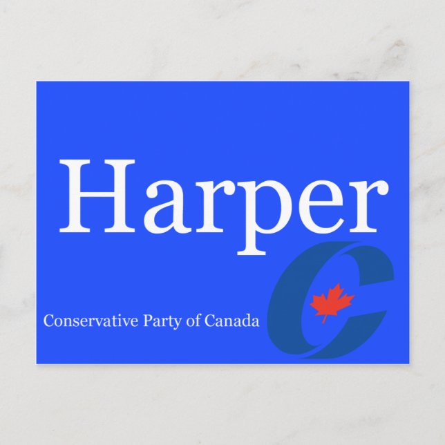 Postal De Invitación Logo del Harper Conservative Fiesta de Canadá (Anverso)