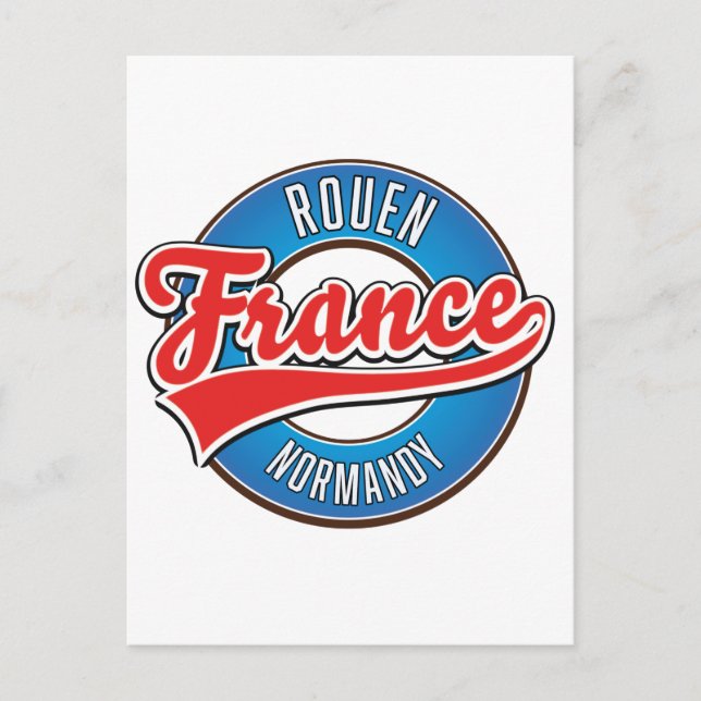 Postal De Invitación Logo retro de Rouen Normandy France (Anverso)