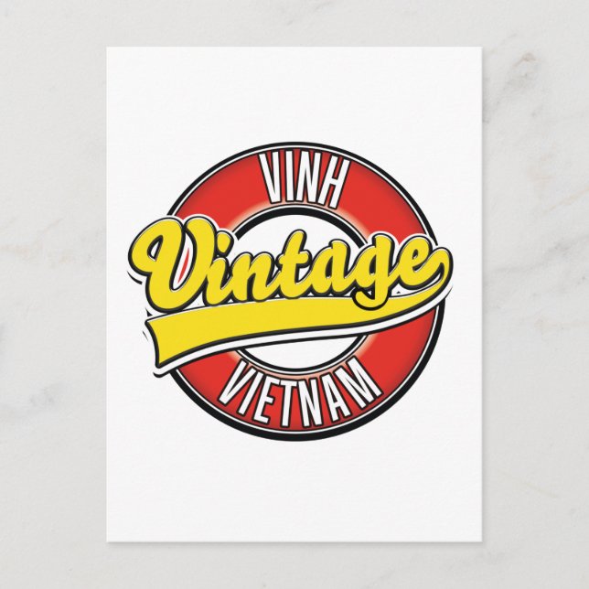 Postal De Invitación Logo retro de Vinh Vietnam (Anverso)
