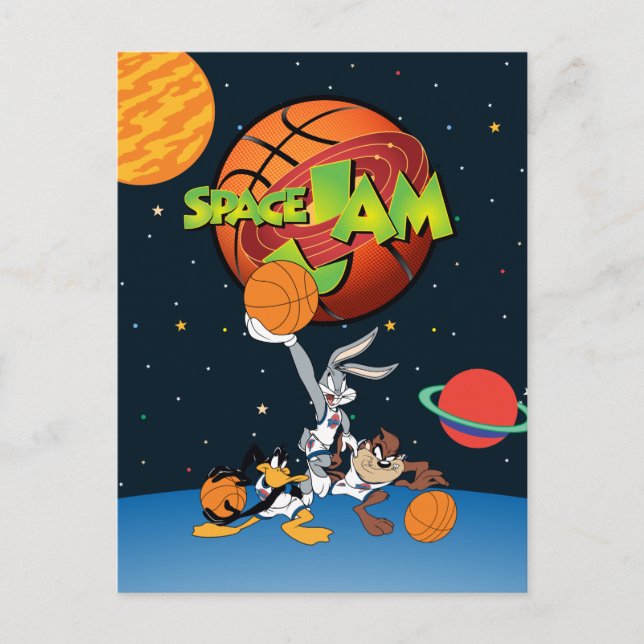 Postal De Invitación Logotipo BUGS BUNNY™, DAFFY DUCK™ y TAZ™ SPACE JAM (Anverso)