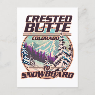 Postal De Invitación logotipo de Crested Butte Colorado Snowboarding