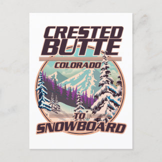 Postal De Invitación logotipo de Crested Butte Colorado Snowboarding