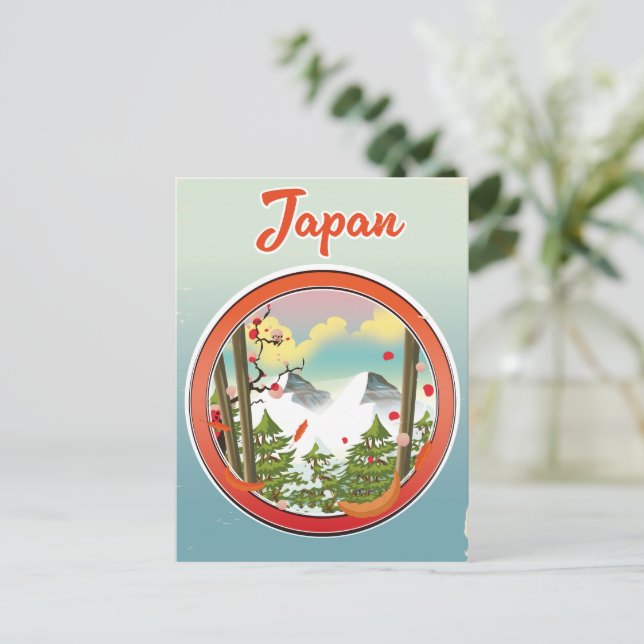 Postal De Invitación logotipo de viaje a Japón (Anverso de pie)