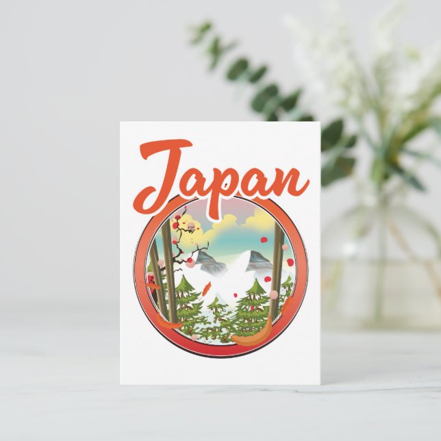 Postal De Invitación logotipo de viaje a Japón (Anverso de pie)