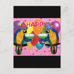 Postal De Invitación Loritos de Fiesta