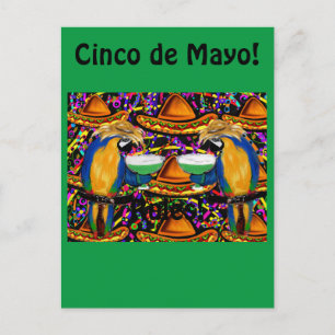 Postal De Invitación Loro de fiesta de Cinco De Mayo