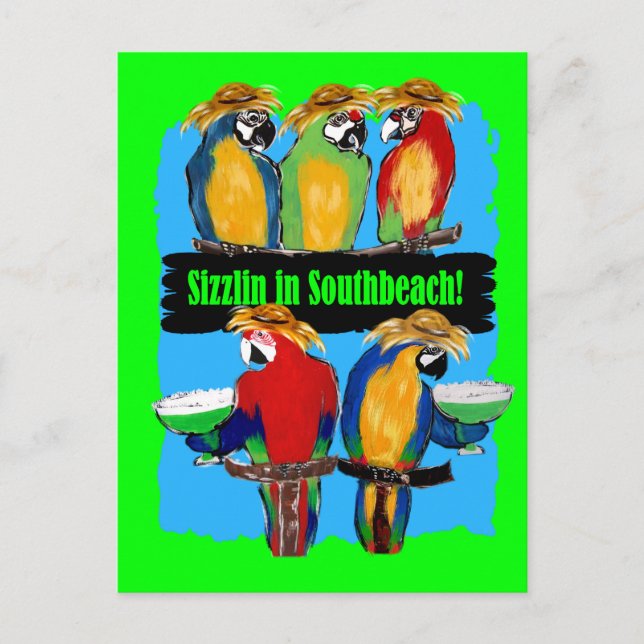 POSTAL DE INVITACIÓN LOROS DE FIESTA (Anverso)