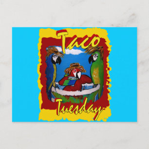 Postal De Invitación Loros de Fiesta