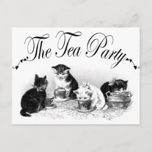 Postal De Invitación Los gatitos del té Fiestas