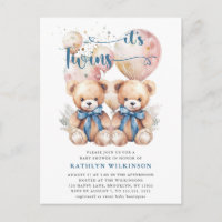 Los Globos Azules De TWINS Teddy Bears Baby Shower