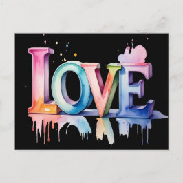 Postal De Invitación Love Buchstaben in Pastellfarben 3D