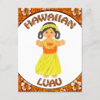 Postal de invitación Luau de Hawái