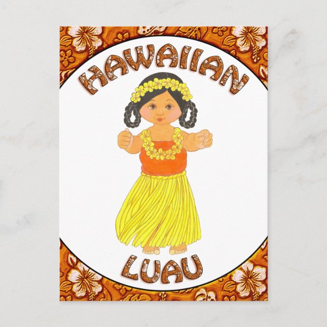 Postal de invitación Luau de Hawái (Anverso)