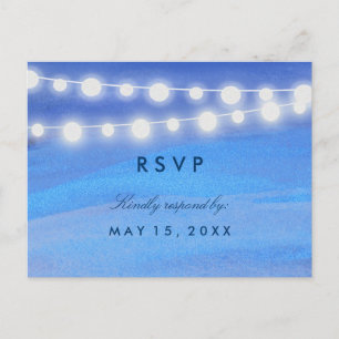 Postal De Invitación Luces de cadena en el agua RSVP