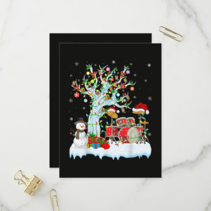 Postal De Invitación Luces de decoración de árbol de Navidad musicales