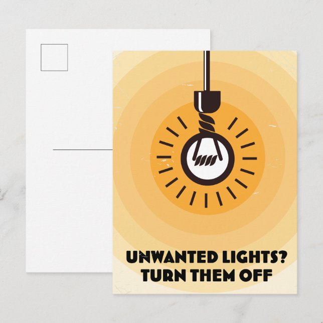 Postal De Invitación ¿Luces no deseadas? Apágalas (Anverso / Reverso)