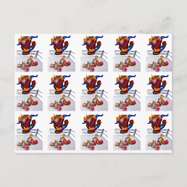 Postal De Invitación Luchadores (Anverso)