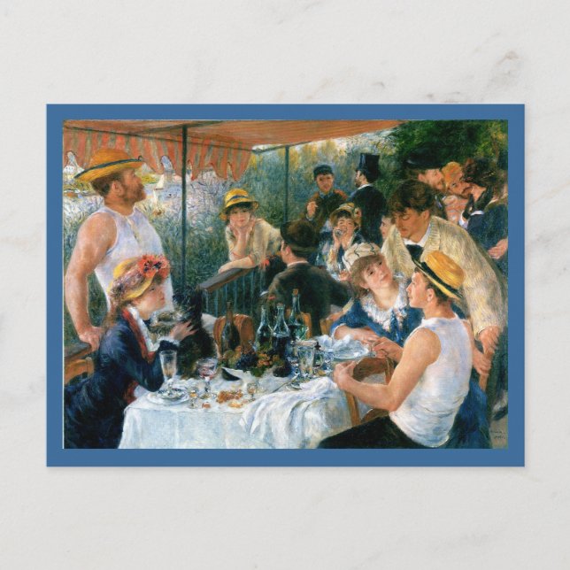 Postal De Invitación Luncheon de Renoir del Fiesta del barco (1881) (Anverso)