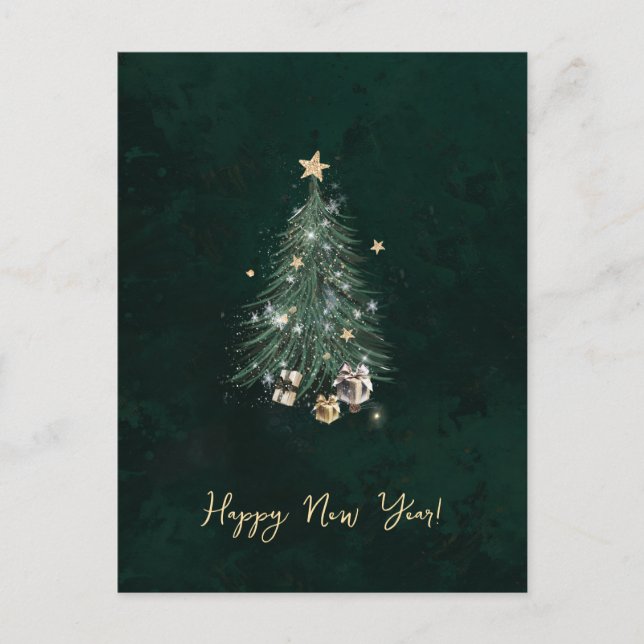 Postal De Invitación Luxurious, artistic design with a  festive tree (Anverso)