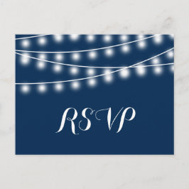 Postal De Invitación Luz de cadena de Boda de verano RSVP