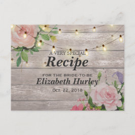 Postal De Invitación Madera Floral Encender las luces de la ducha de no