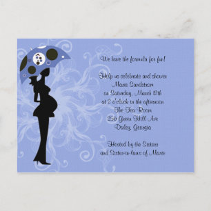 Postal De Invitación Madre azul moderna con paraguas