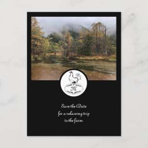 Postal De Invitación Madre Hen Silhouette Silhouette Monograma con foto