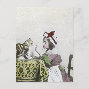 Postal De Invitación Mala niña del vintage de la fiesta del té del