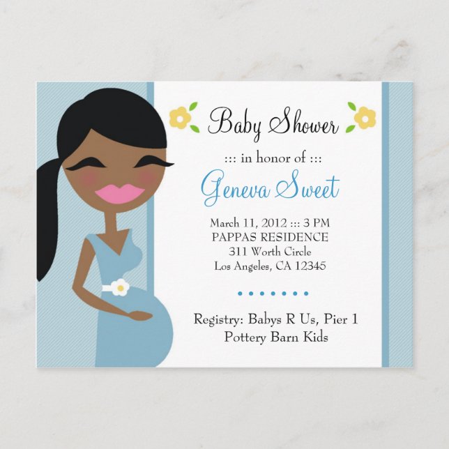 POSTAL DE INVITACIÓN MAMÁ DE 311 DULCES PARA SER NIÑO AFRICANO AMERICAN (Anverso)