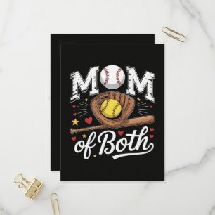 Postal De Invitación Mamá de ambos Game Day Béisbol Softbol 