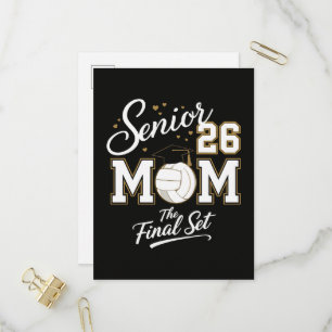 Postal De Invitación Mamá de Senior Clase 2026 Voleibol