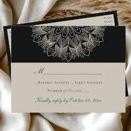 Postal De Invitación Mandala Boho Indian Elegant Wedding RSVP