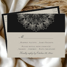 Postal De Invitación Mandala Boho Indian Elegant Wedding RSVP