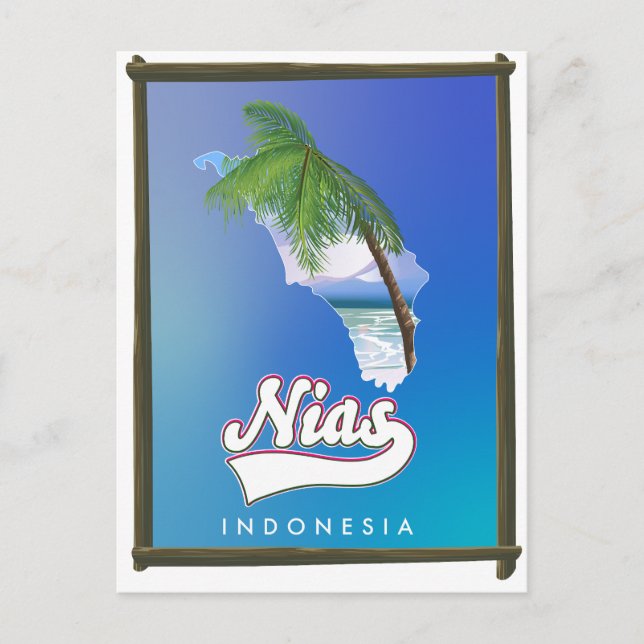 Postal De Invitación mapa de viaje a la isla Sumba Indonesia (Anverso)