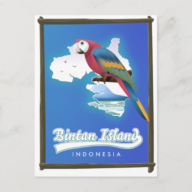 Postal De Invitación Mapa de viaje de la isla de Bintan, Indonesia (Anverso)