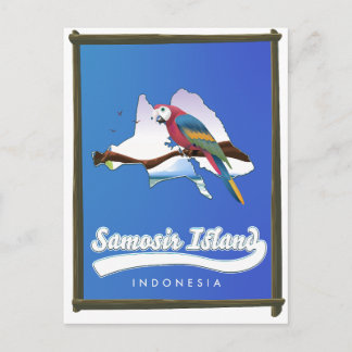 Postal De Invitación Mapa de viaje de la isla Samosir Indonesia