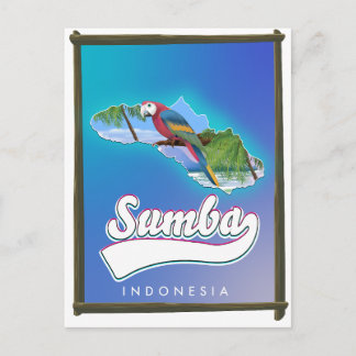 Postal De Invitación Mapa de viajes de la Isla Sumba Indonesia
