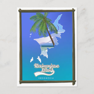 Postal De Invitación Mapa de viajes de la Isla Sumba Indonesia
