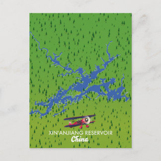 Postal De Invitación Mapa del embalse de Xin'anjiang en China