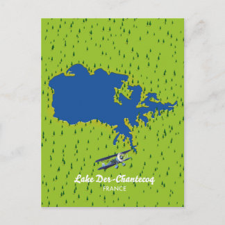 Postal De Invitación Mapa del lago Der chantecoq Francia