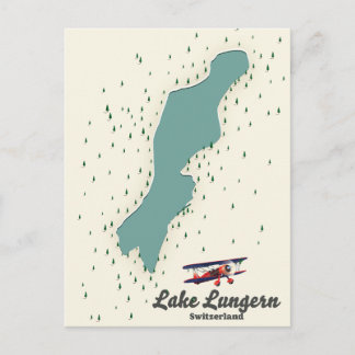 Postal De Invitación Mapa del lago Lungern Suiza