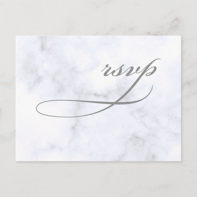 Postal De Invitación Marble Wedding rsvp (Anverso)