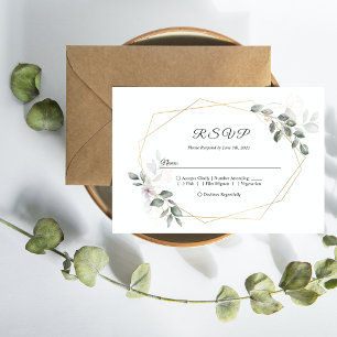 Postal De Invitación Marco de hoja de acuarela de vegetación suave y fl