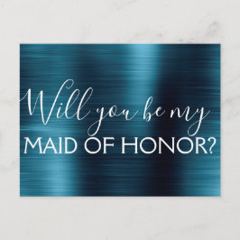 Postal De Invitación Marina azul elegante y moderna empleada de honor