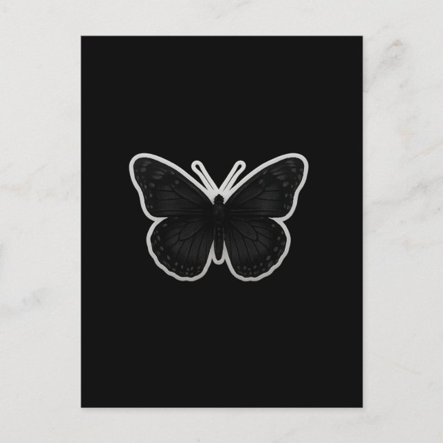 Postal De Invitación Mariposa de Elegancia Oscura  (Anverso)