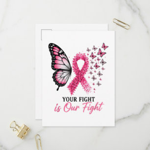 Postal De Invitación Mariposa de lazo rosa de concienciación sobre el c