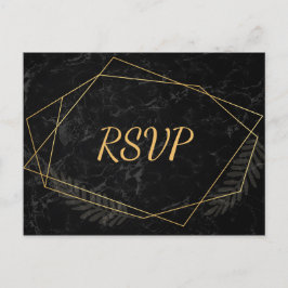 Postal De Invitación Mármol Falso Geométrico rsvp